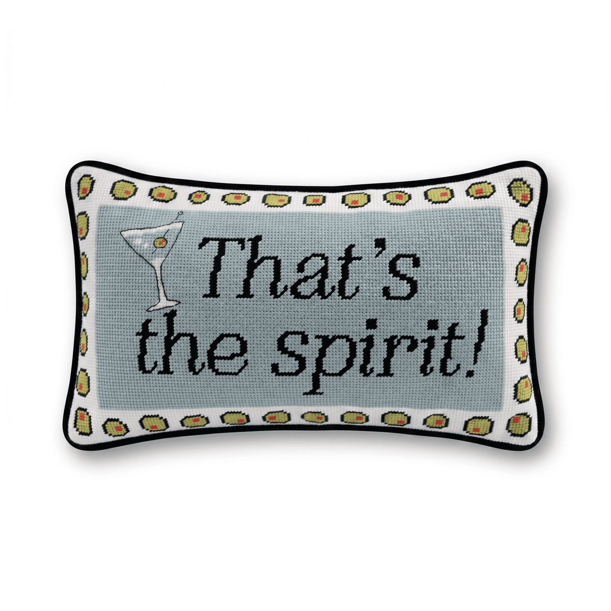 That's The Spirit Needlepoint Pillow