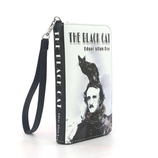 a book case with a cat on it