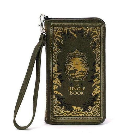 a green wallet with a strap