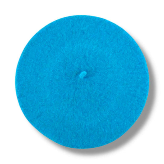 a blue hat with a needle