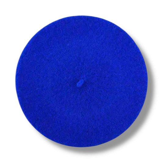 a blue hat with a small needle