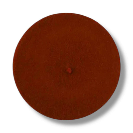 a red hat with a red dot