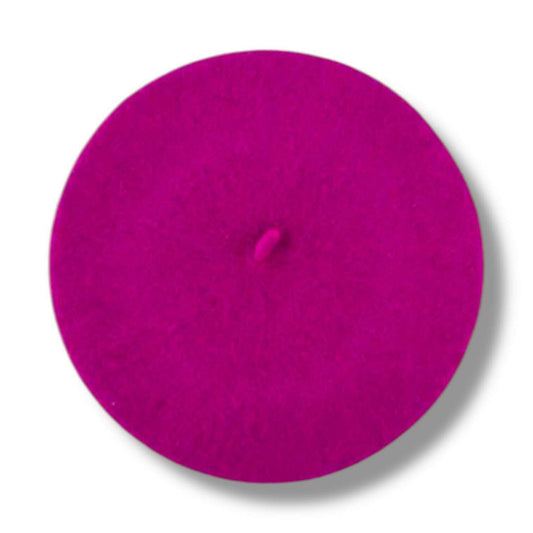 a purple hat with a small needle