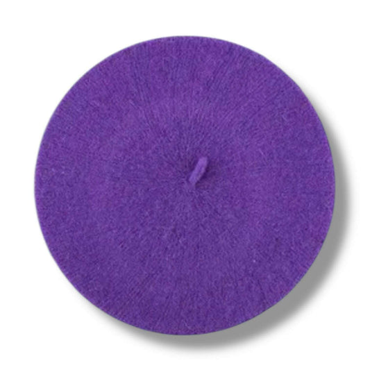 a purple hat with a small needle