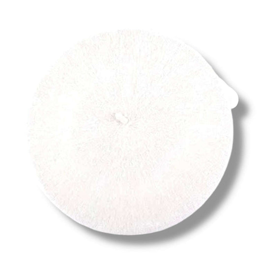 a white circle with a white circle