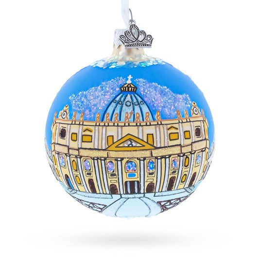 The Papal Basilica of Saint Peter, Vatican Glass Ball Christmas Ornament 3.25 Inches