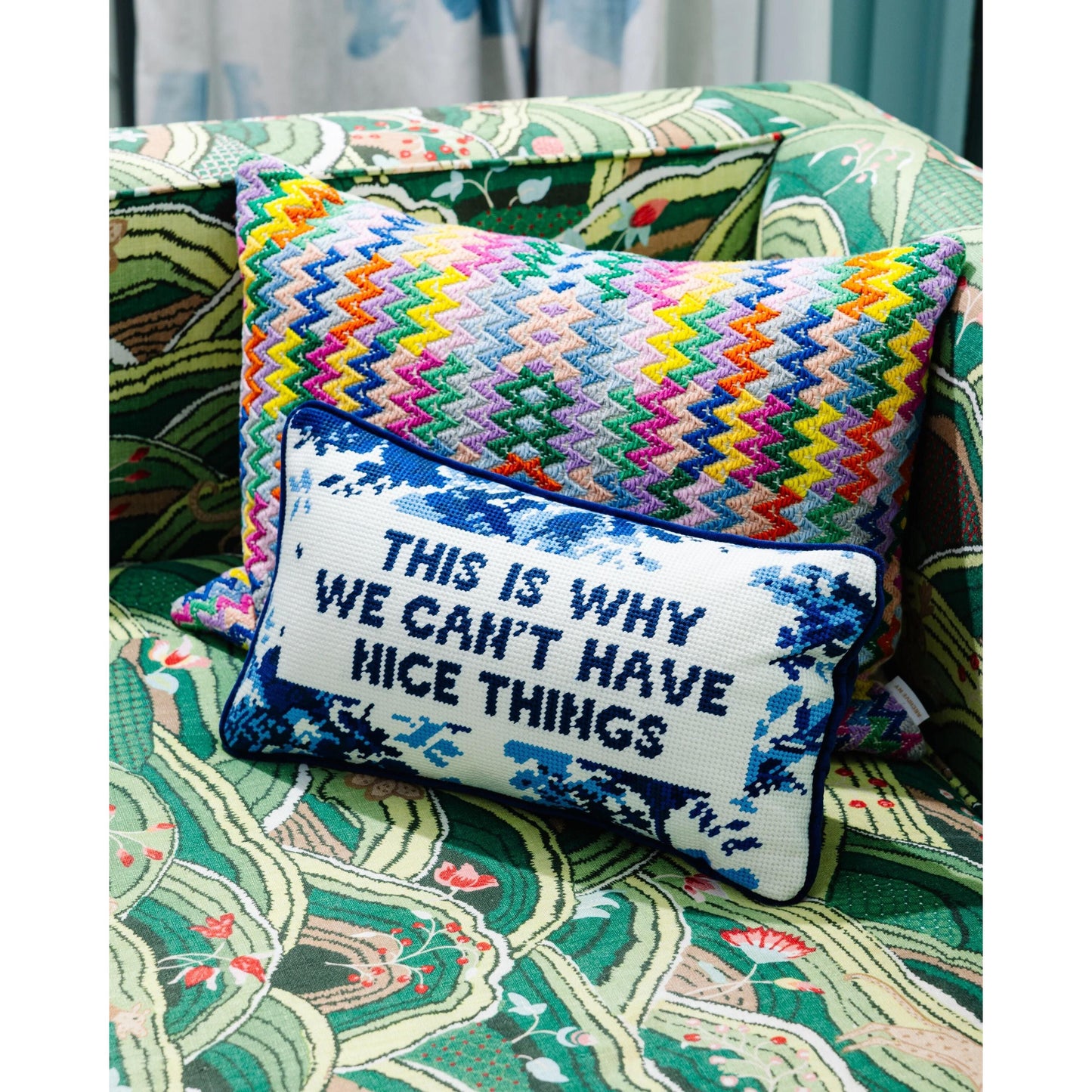 Nice Things Needlepoint Pillow