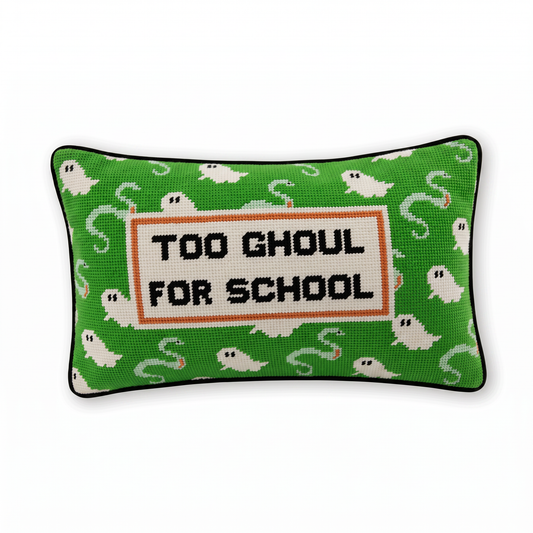 Too Ghoul Needlepoint Pillow