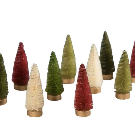 a group of small christmas trees