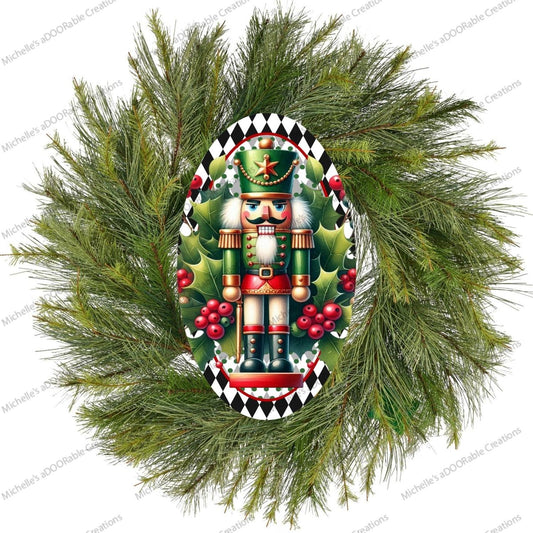 Traditional Red Green Oval Nutcracker Sign