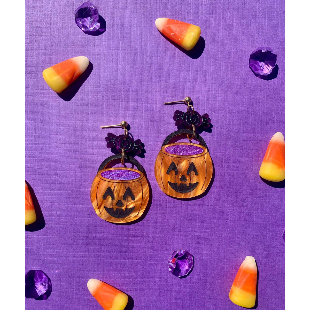 Trick or Treat Acrylic Halloween Earrings