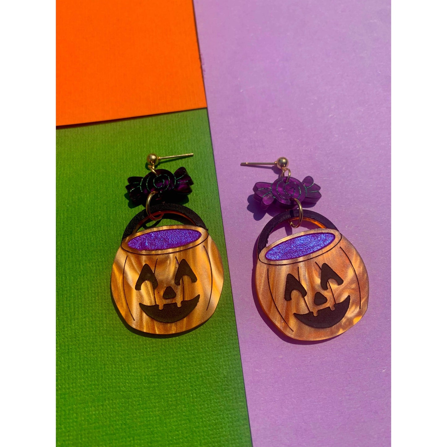 Trick or Treat Acrylic Halloween Earrings