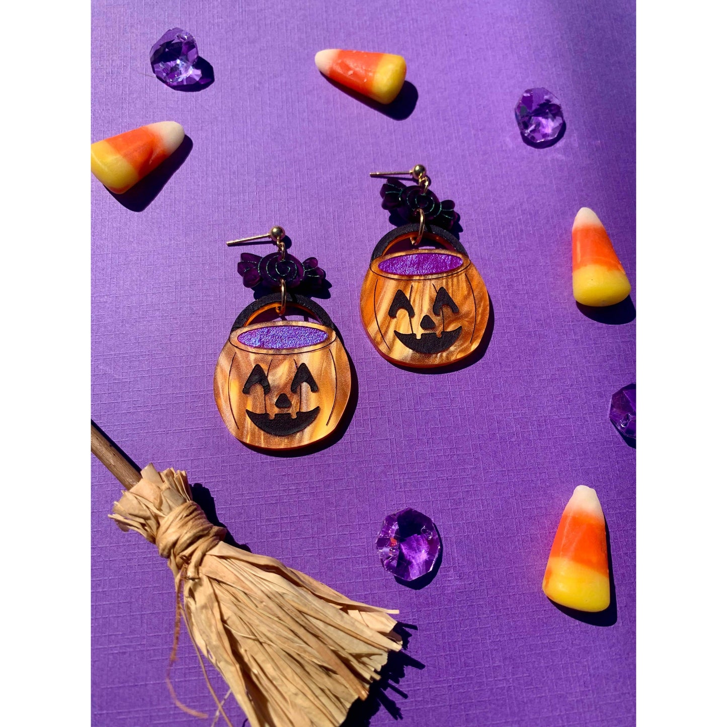 Trick or Treat Acrylic Halloween Earrings