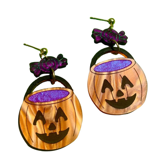 Trick or Treat Acrylic Halloween Earrings