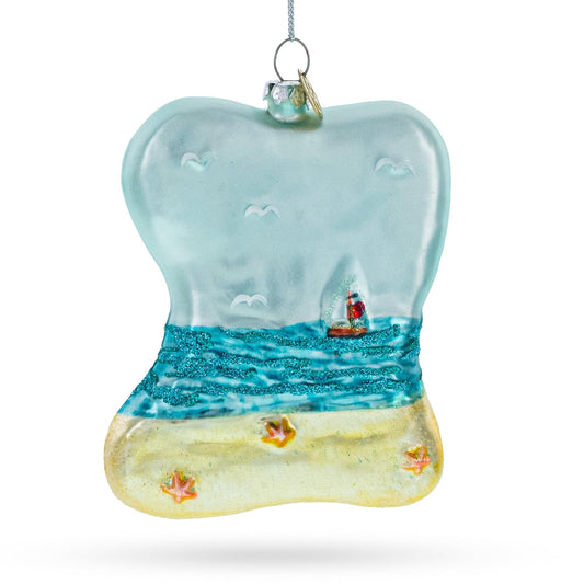 Tropical Paradise Sunny Beach Escape Glass Christmas Ornament