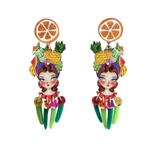 Tropical Tiki Girl Earrings by Laliblue