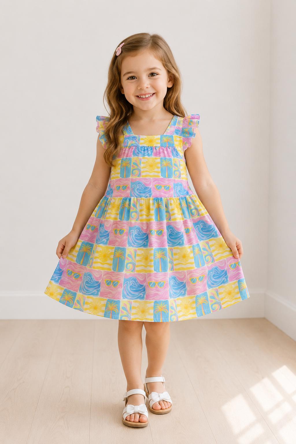 a girl in a dress