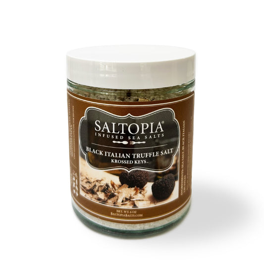a container of salt with a label