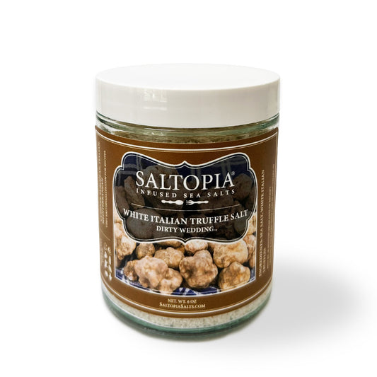 a jar of salt with a label
