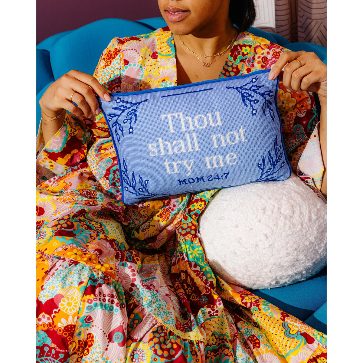 Try Me Needlepoint Pillow