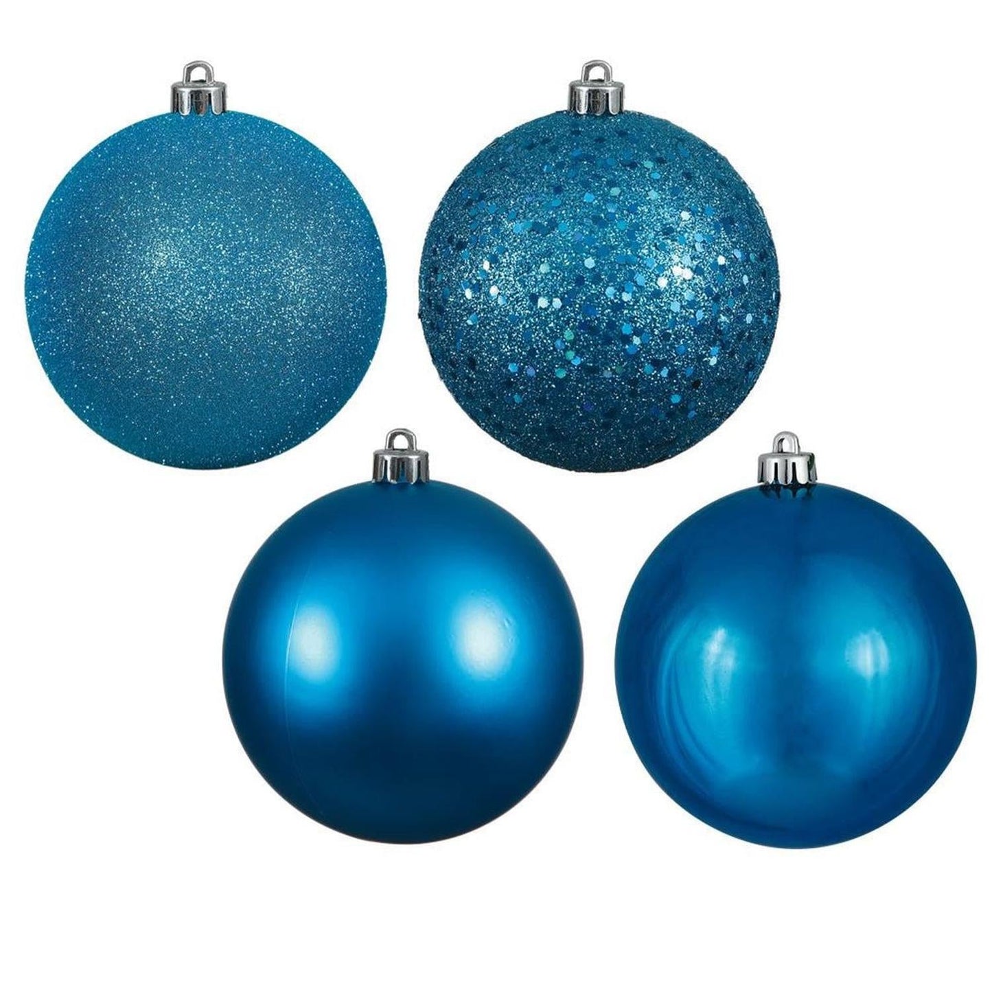 Turquoise 4-Finish Ball Ornament Assortment (Set of 20)