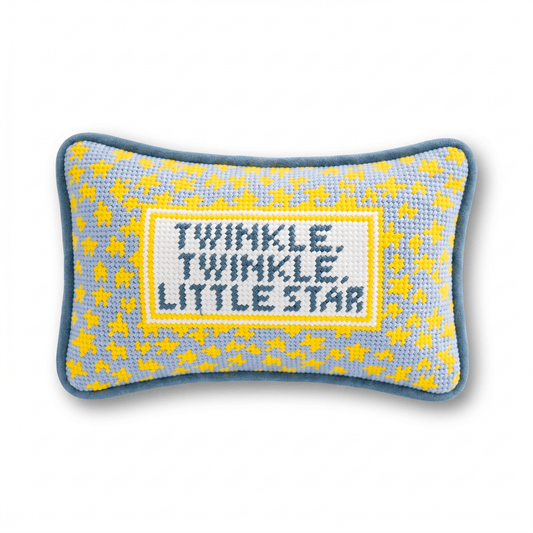 Twinkle Twinkle Mini Needlepoint Pillow