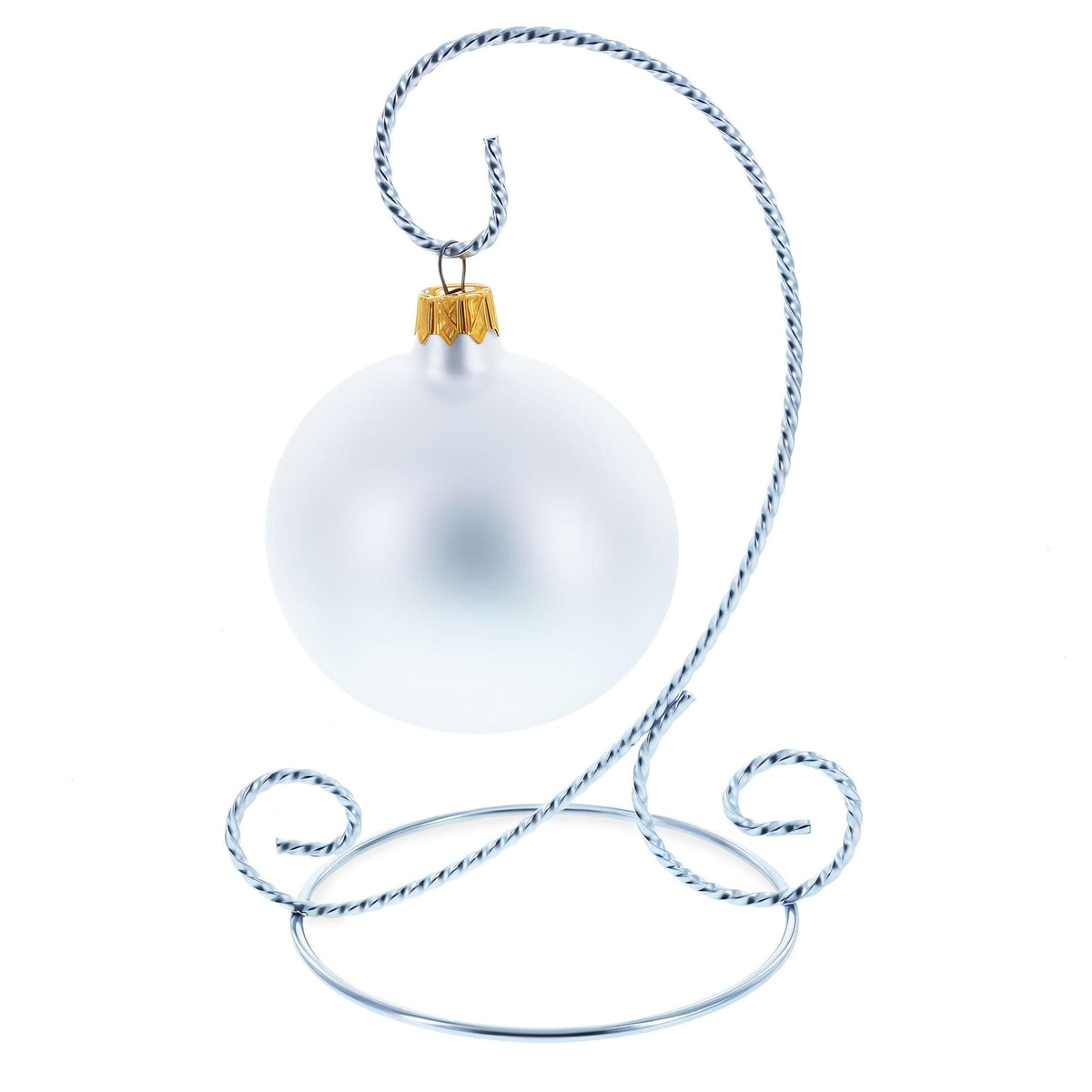 Twisted Wire Silver Metal Ornament Stand Display 7.2 Inches