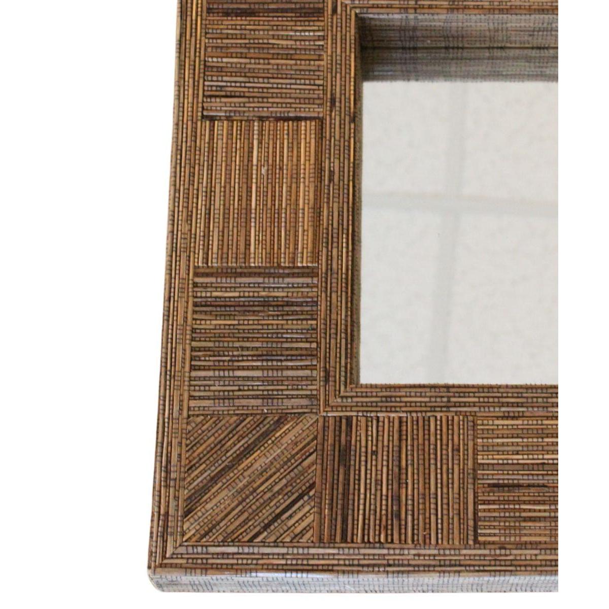 UMA Brown Wicker Frame - 16.25" Wall Mirror