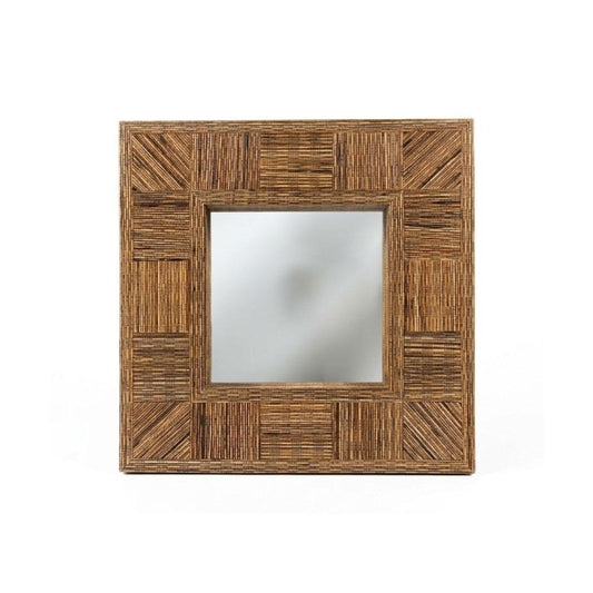 UMA Brown Wicker Frame - 16.25" Wall Mirror