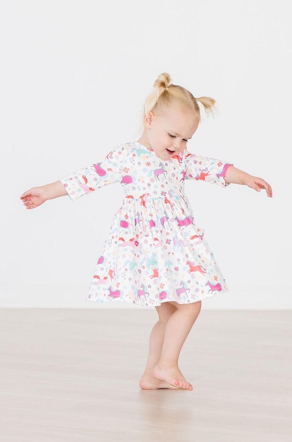 a girl in a dress