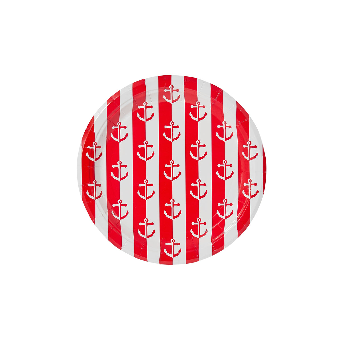 Red Anchor Away Stripes Dessert Plates - 8 Pack