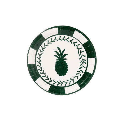 Forest and White Josephine Pineapple Dessert Paper Plate - 8 pack