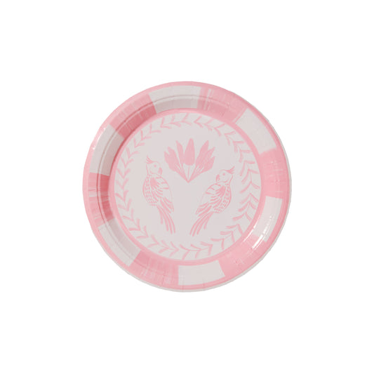 Petal Pink & Pale Pink Josephine Lovebirds Salad & Dessert Plates - 8 pack