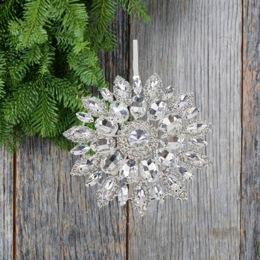 4.25in Hanging Faux Jewel Ornament: Clear