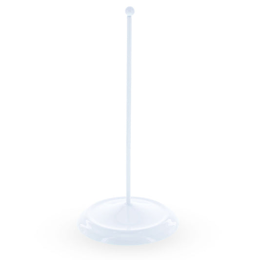 Upright White Metal Christmas Tree Topper Finial Stand Display Stand 7.2 Inches