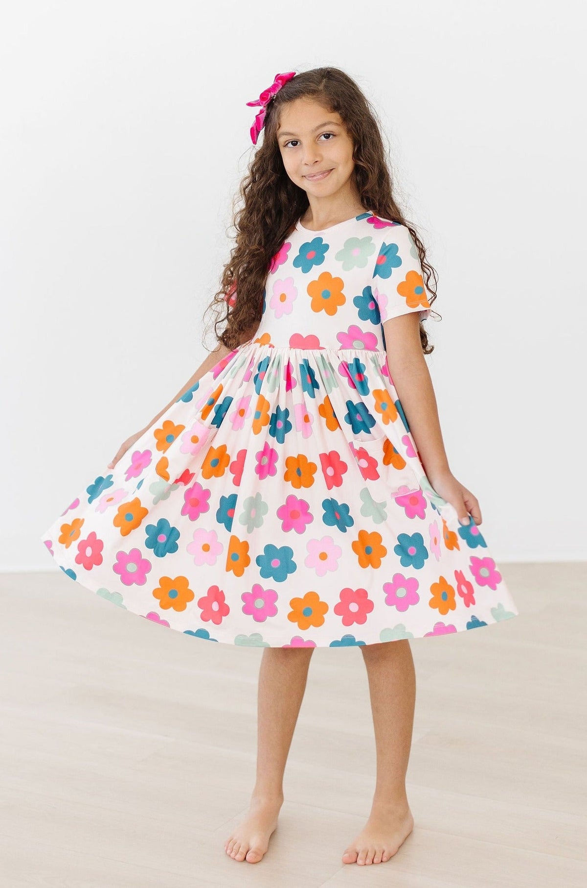 a girl in a dress