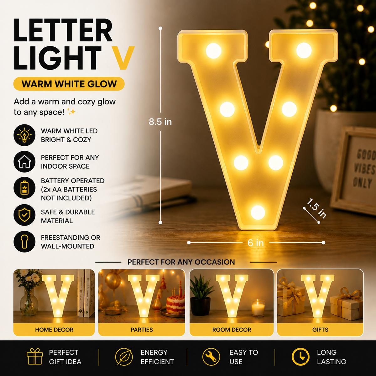 Letter Light | V