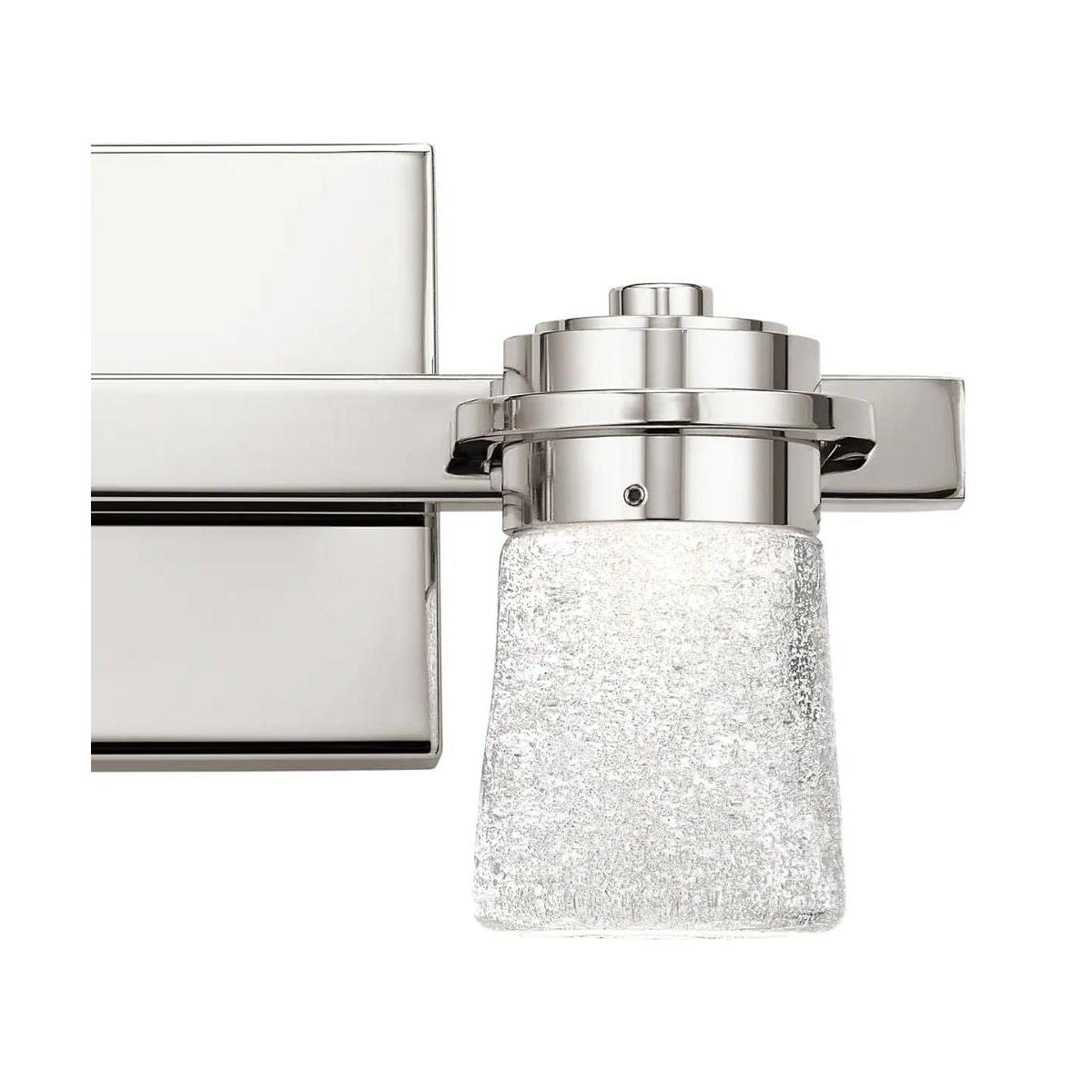 Vada 15"W 2-Light LED Vanity Bath Light, Polished Nickel Finish Clear Bubble Glass Shade by Kichler