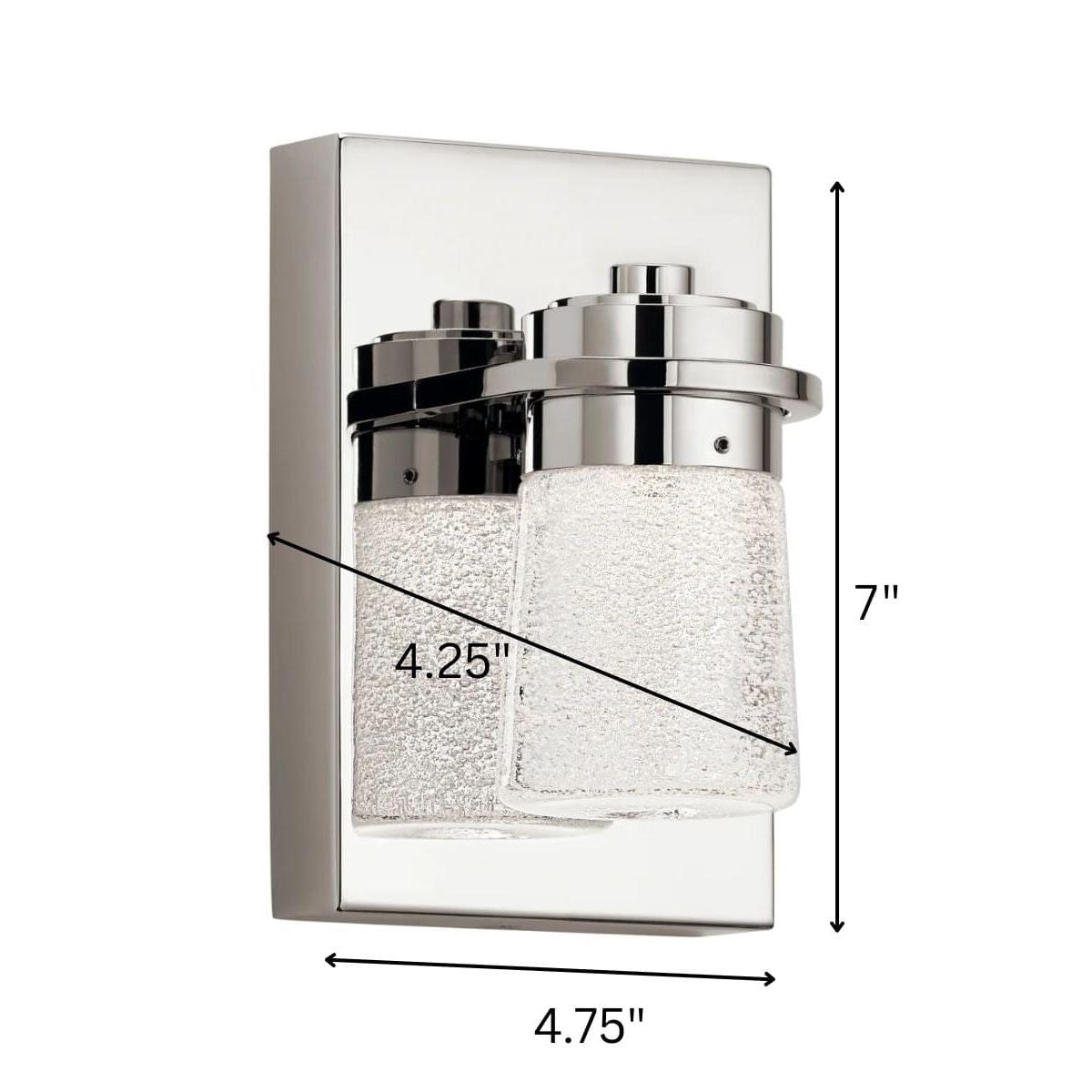 a light fixture with dimensions