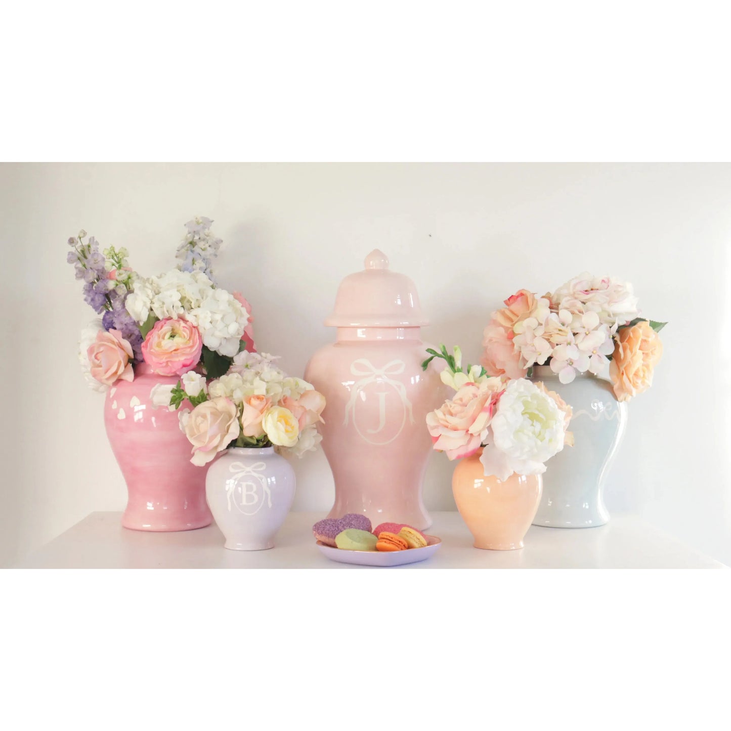 "Love is in the Air" Ginger Jars in Bubble Gum Pink