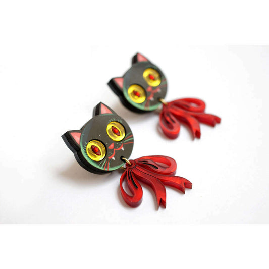 Vampire Kitten Earrings by Laliblue