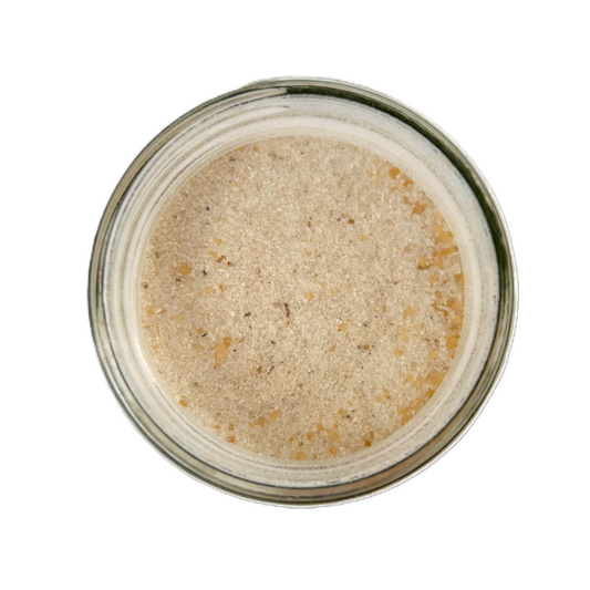 a bowl of white and brown sugar