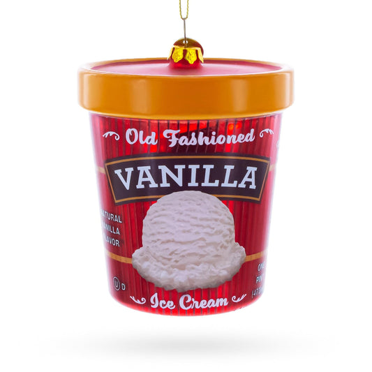 a red container with a white text on it