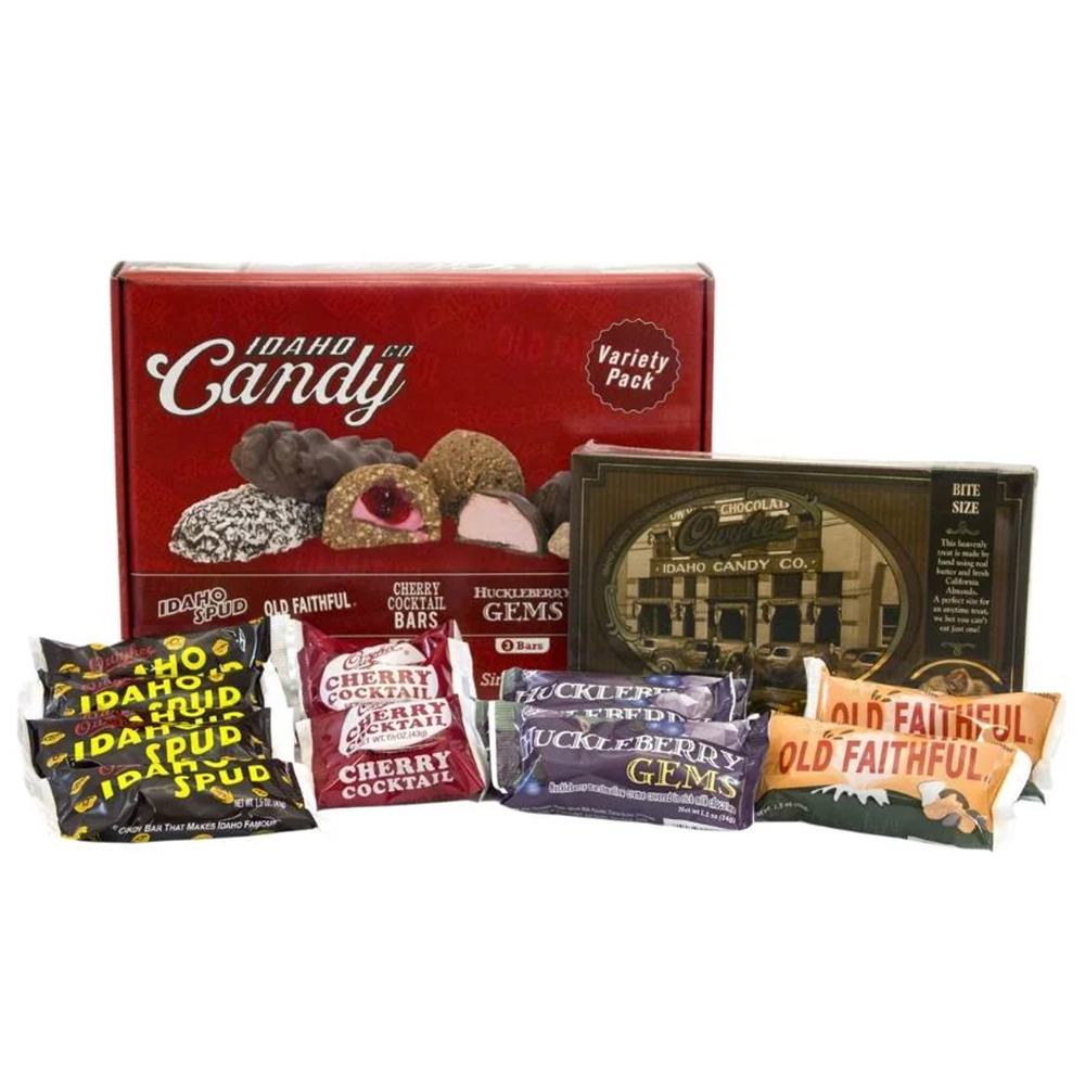 a group of candy boxes