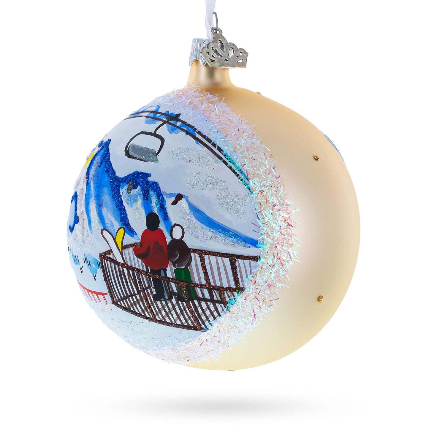 Verbier Ski Resort, Switzerland Glass Ball Christmas Ornament