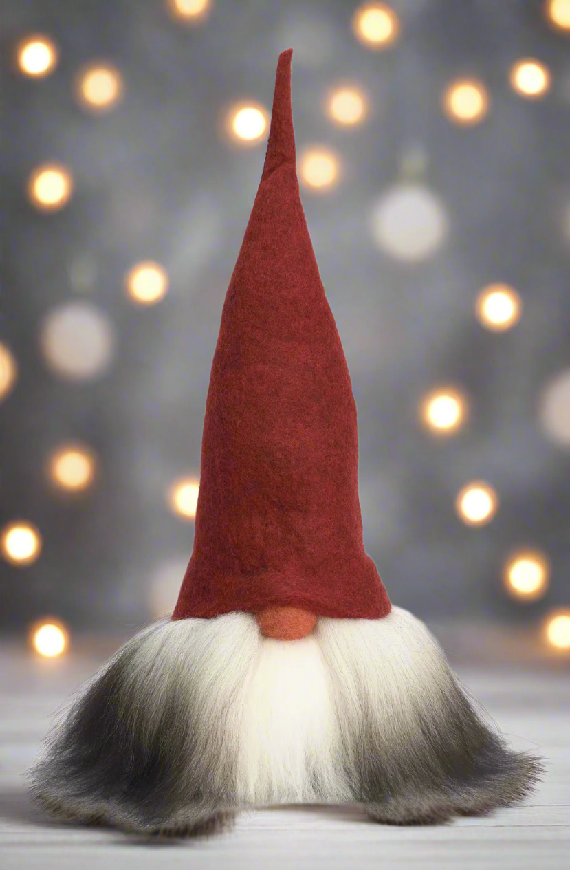 Tomte Gnome - Verner with Felt Cap (Red)