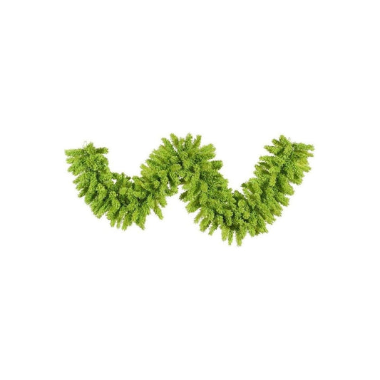 a green garland on a white background