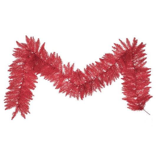 a red garland with leaves