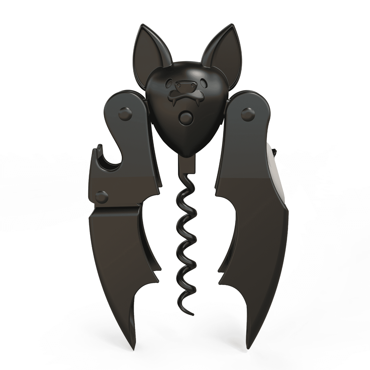 a black corkscrew with a dog head