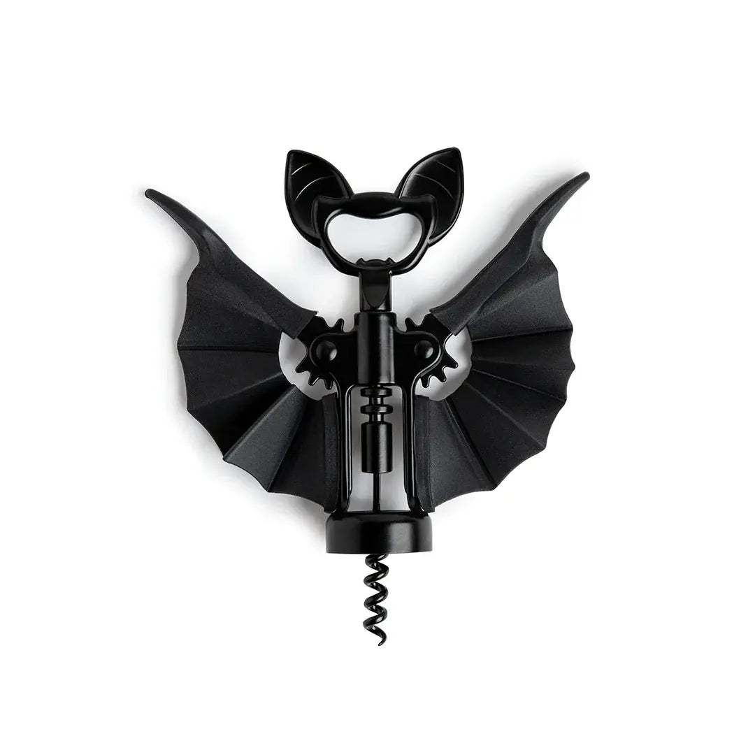 a black metal corkscrew with wings